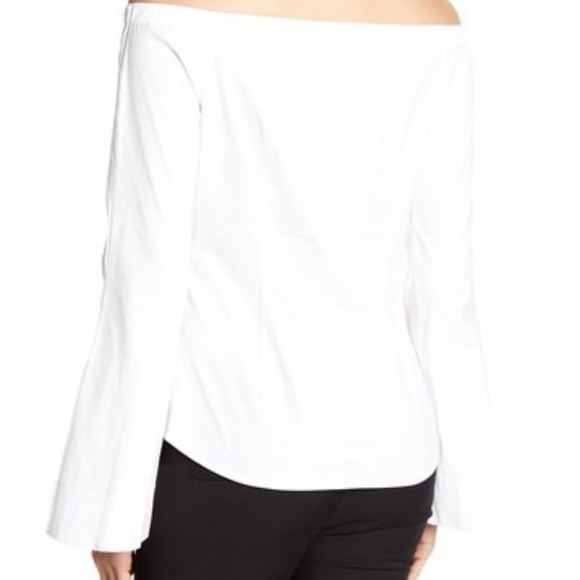 Theory Auriana Stretch Off-the-Shoulder Top White - Picture 2 of 5